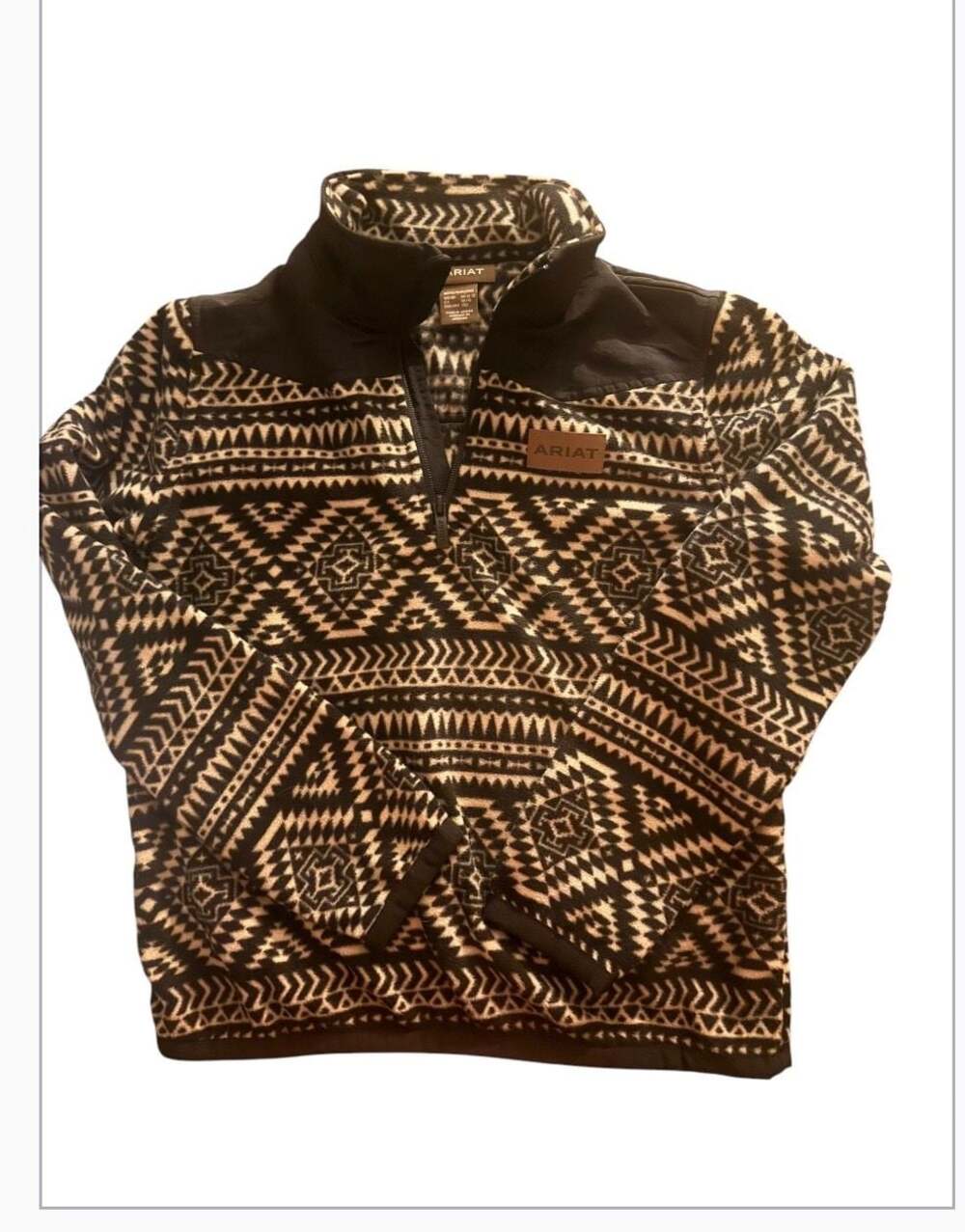Ariat Boys' Diemond Basis 1/4 Zip Pullover Southwest Print Medium 10/12